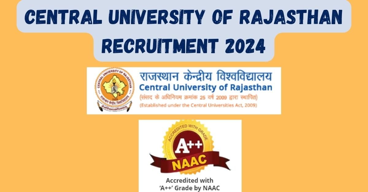 Central university of rajasthan recruitment 2024