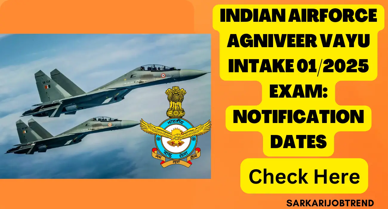 Indian airforce agniveer vayu intake 012025 exam notification dates