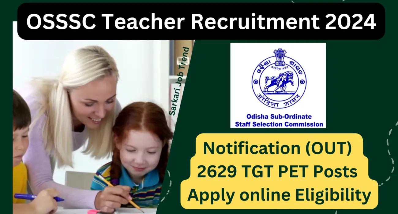Osssc teacher recruitment 2024 banner showcasing a variety of teaching positions available, including tgt, pet, and more.