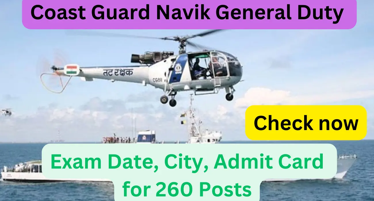 Indian coast guard exam date, city